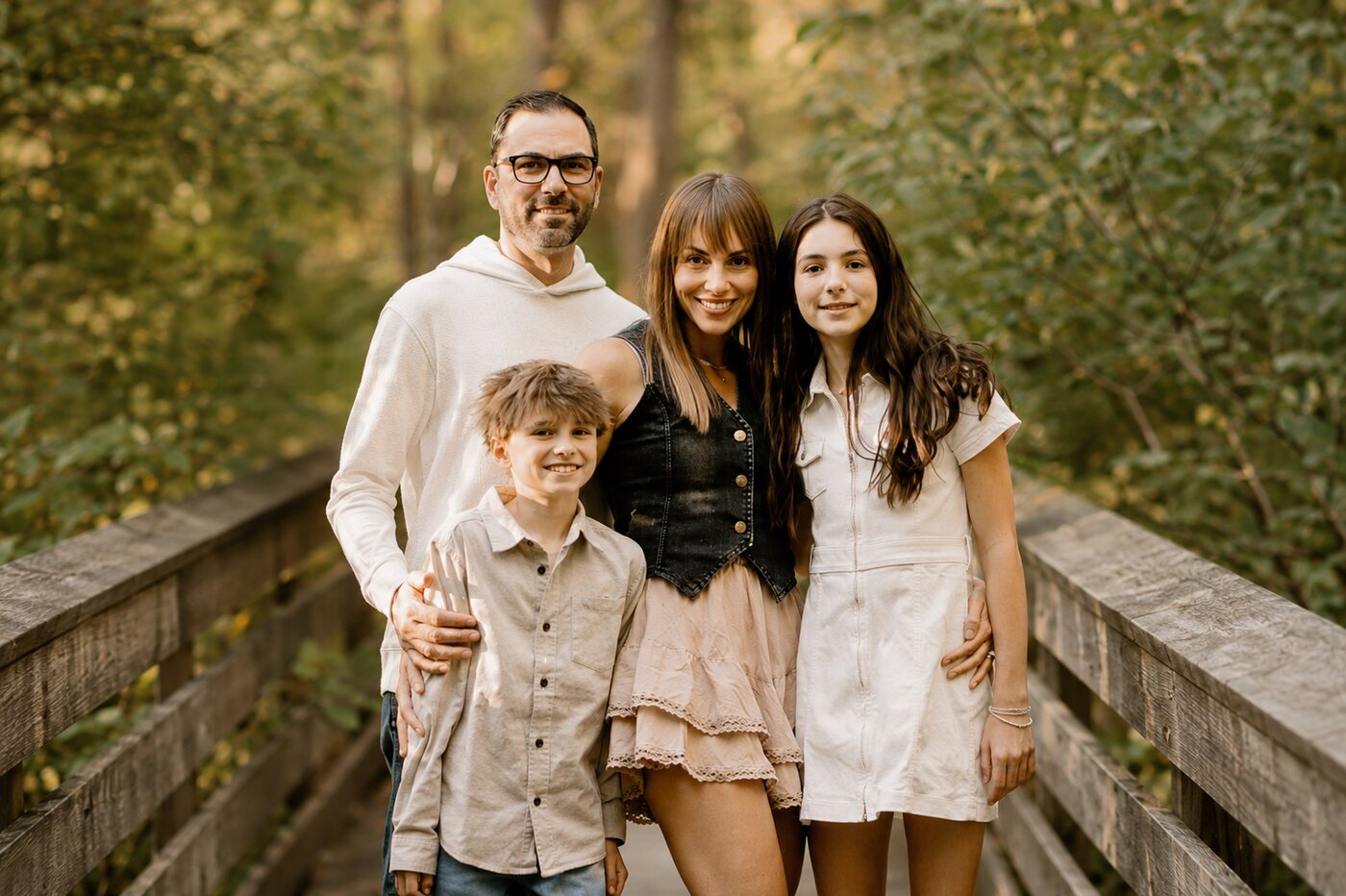 Kellie Marsoobian with her family outdoors